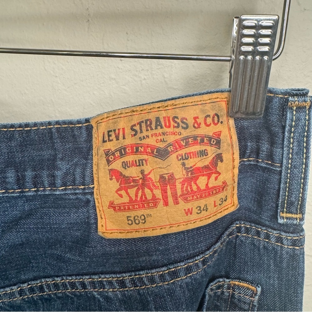 LEVI’S 569 Red Tab Loose Straight Leg Jeans Denim 100% Cotton Size 34 x 34 - Picture 5 of 14
